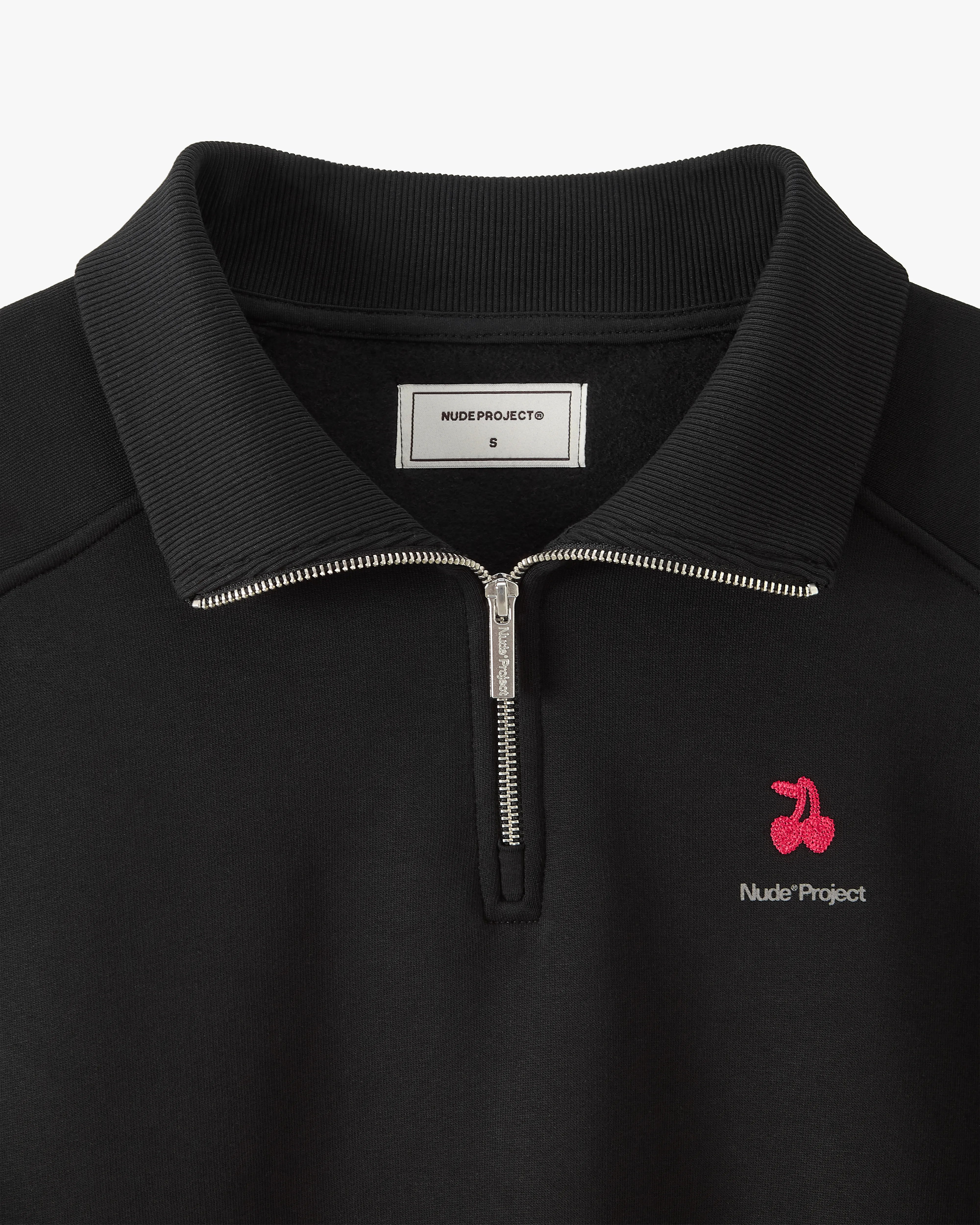 Basic Cherry Quarter-Zip Black