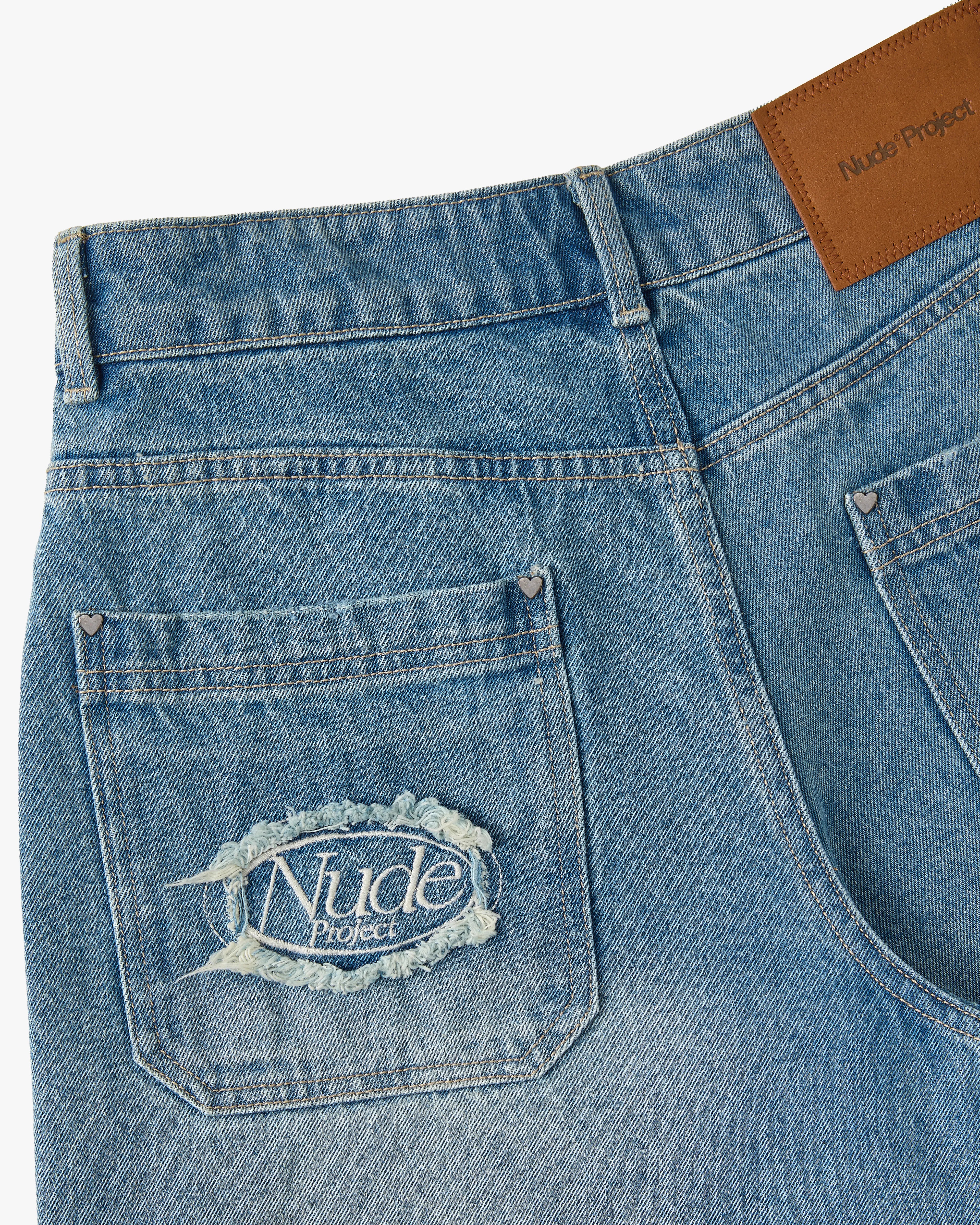 Straight Denim Shorts Medium Blue