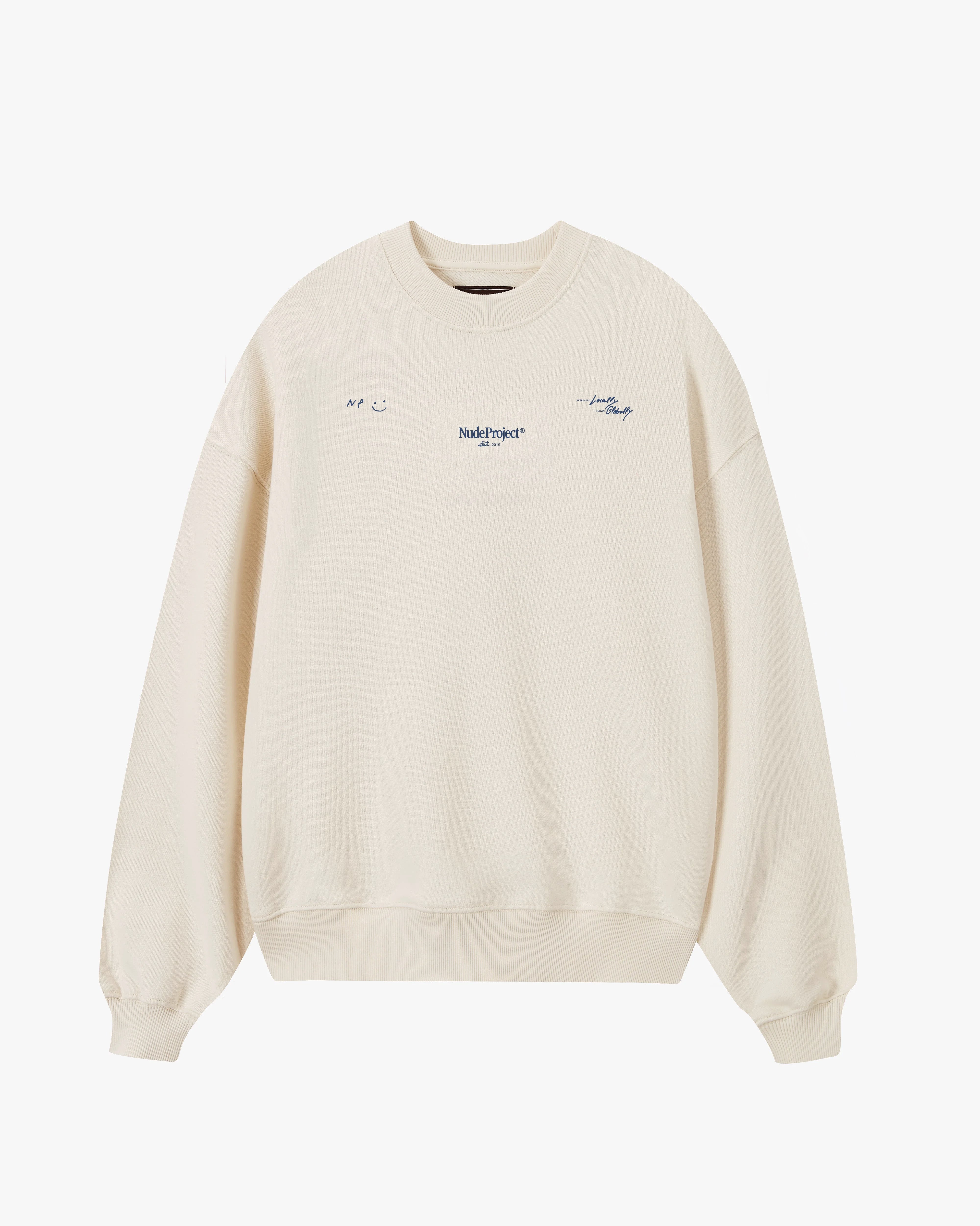 Global Soon Sweatshirt Marshmallow/Blue