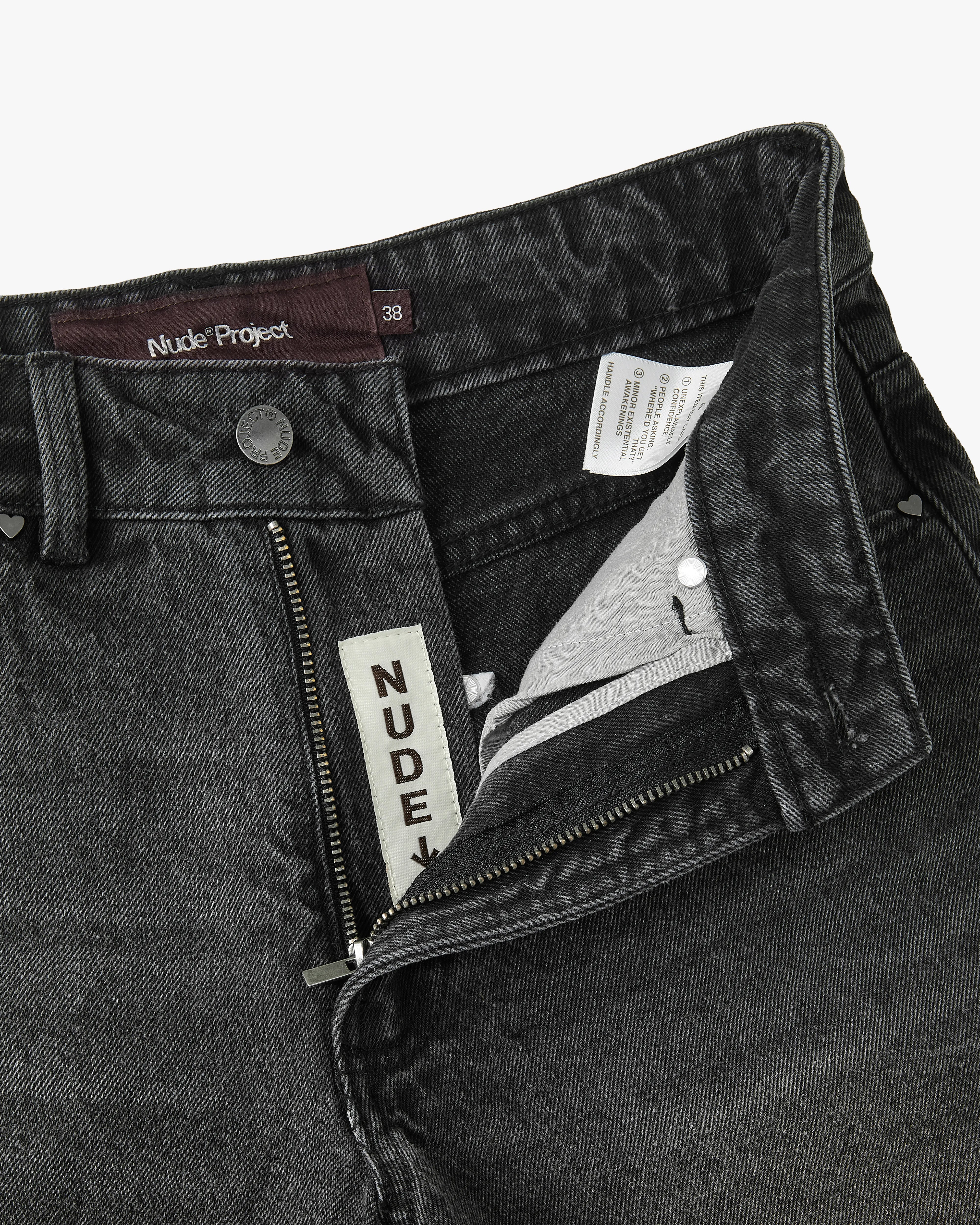 Straight Denim Shorts Black
