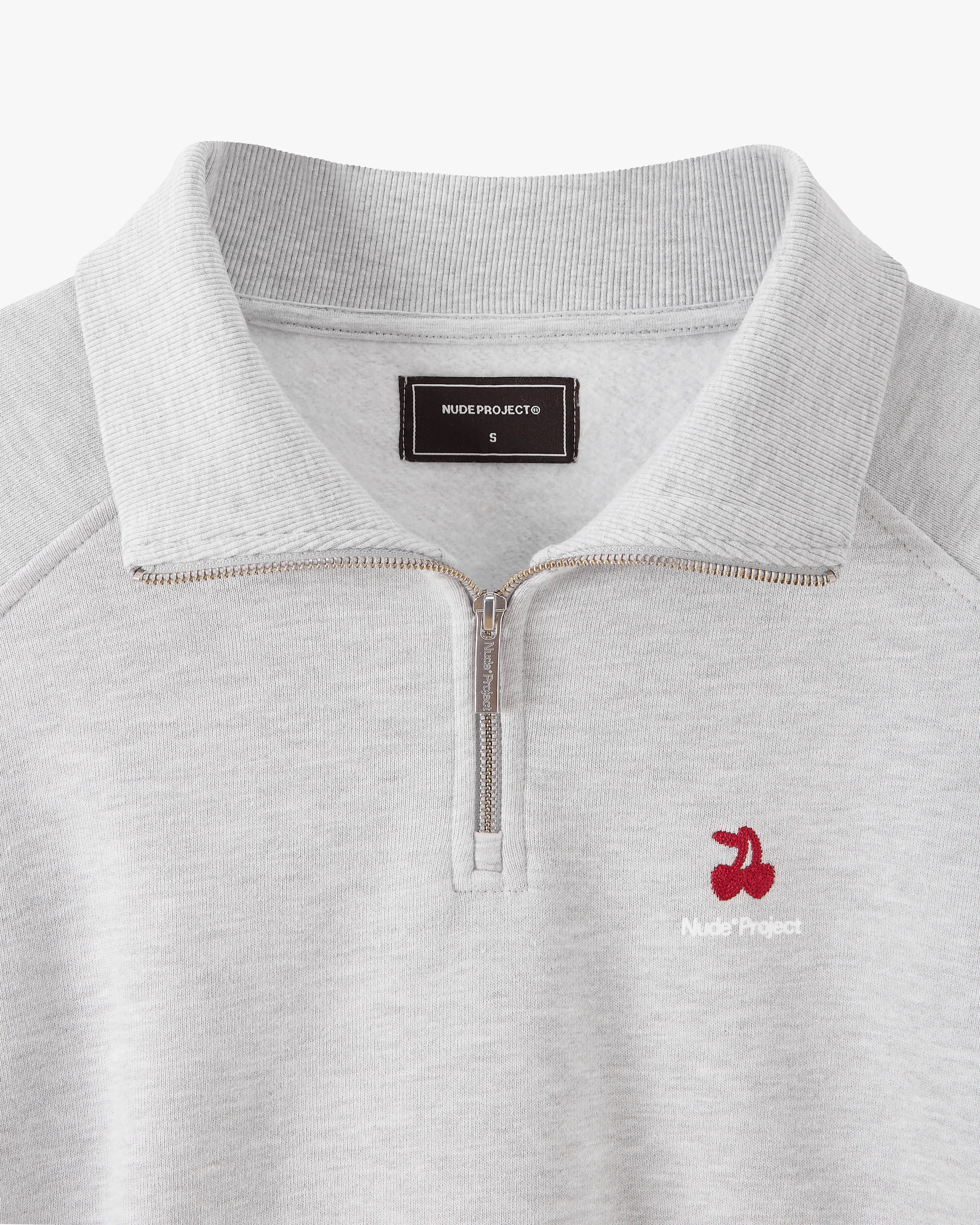 Basic Cherry Quarter-Zip Grey