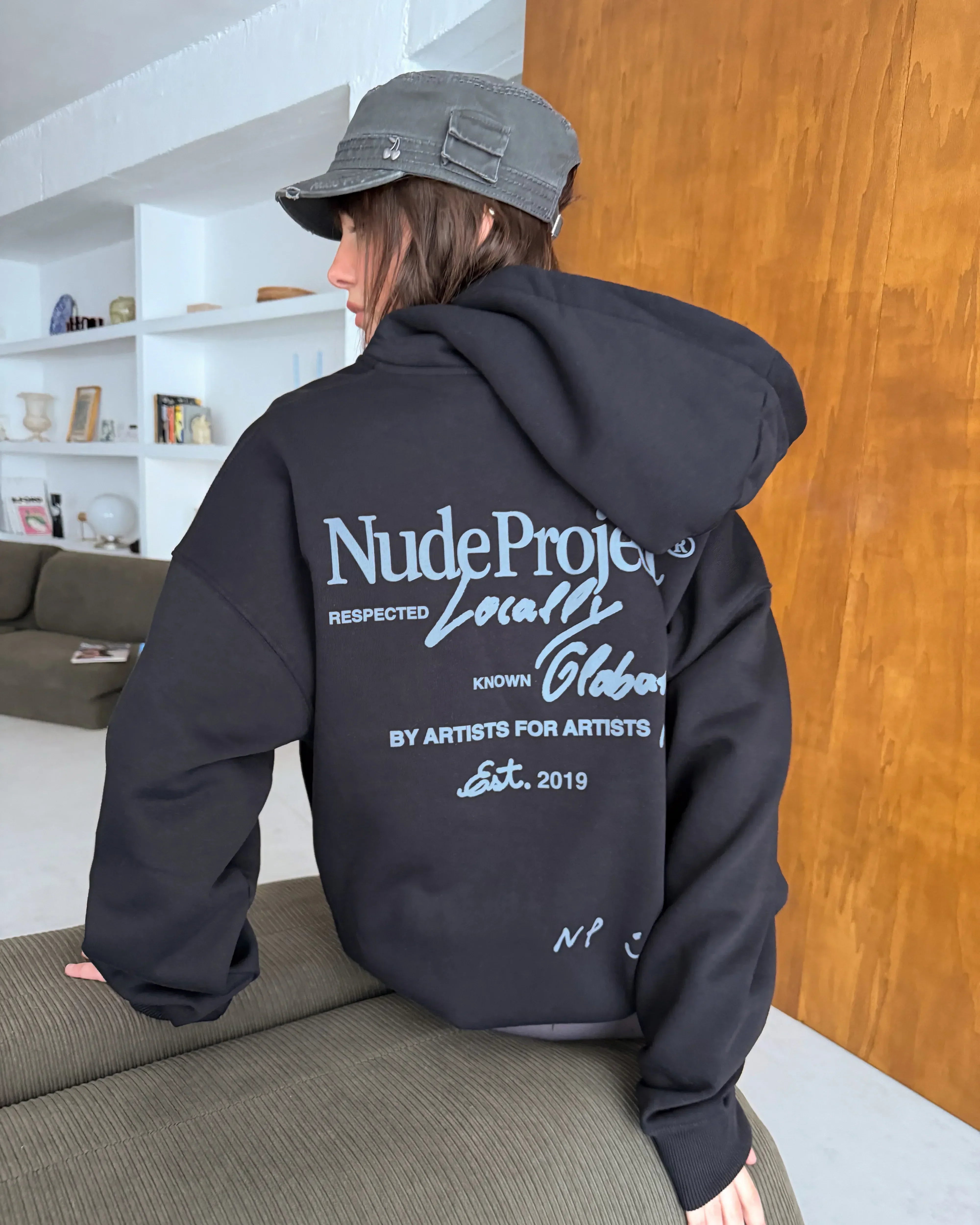 Global Soon Zip-Up Hoodie Black