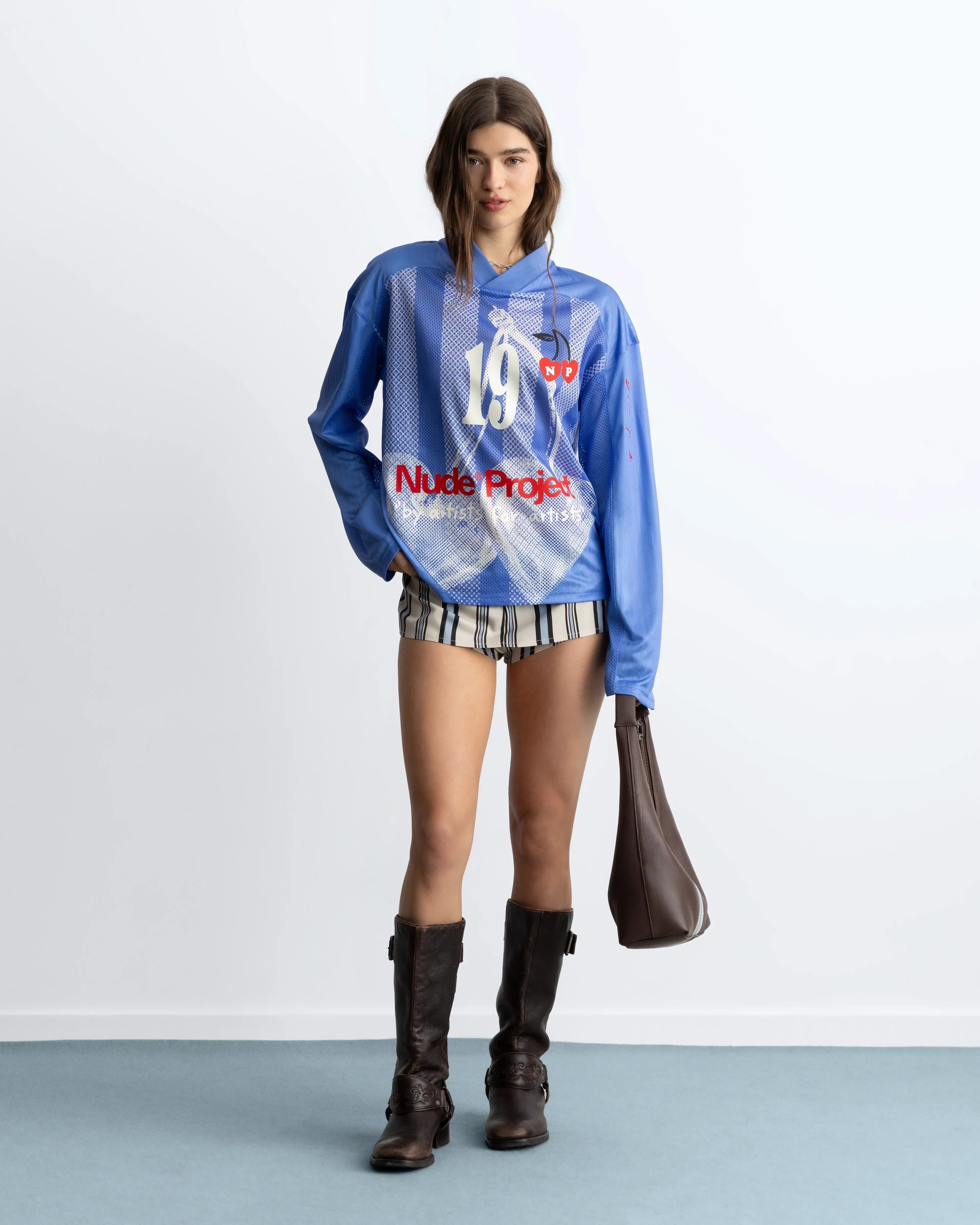 Paolo Football Long-Sleeve Tee Blue