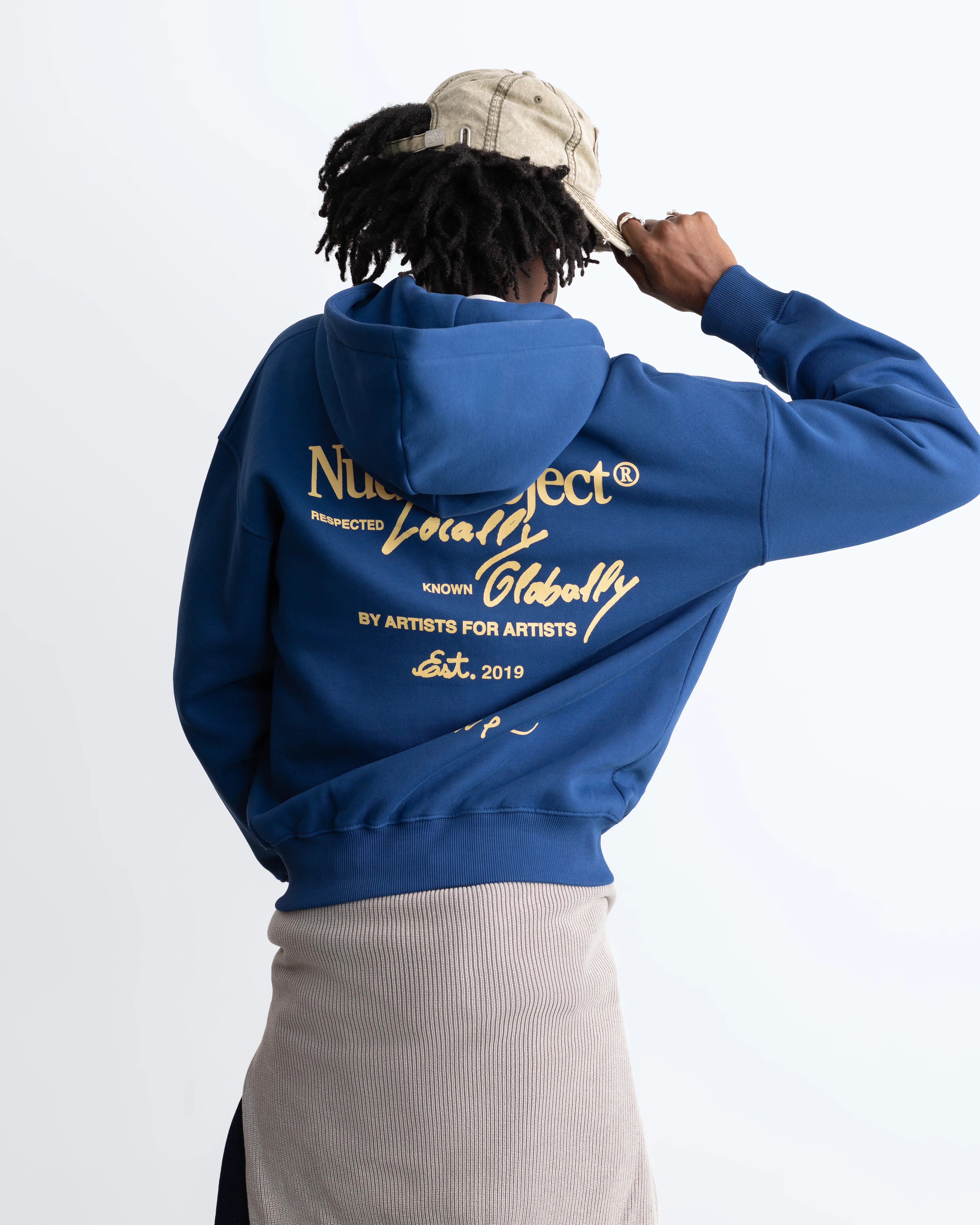 Global Soon Zip-Up Hoodie Blue